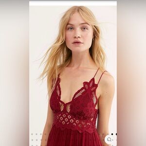 Free People Burgundy Lace Maxi Dress